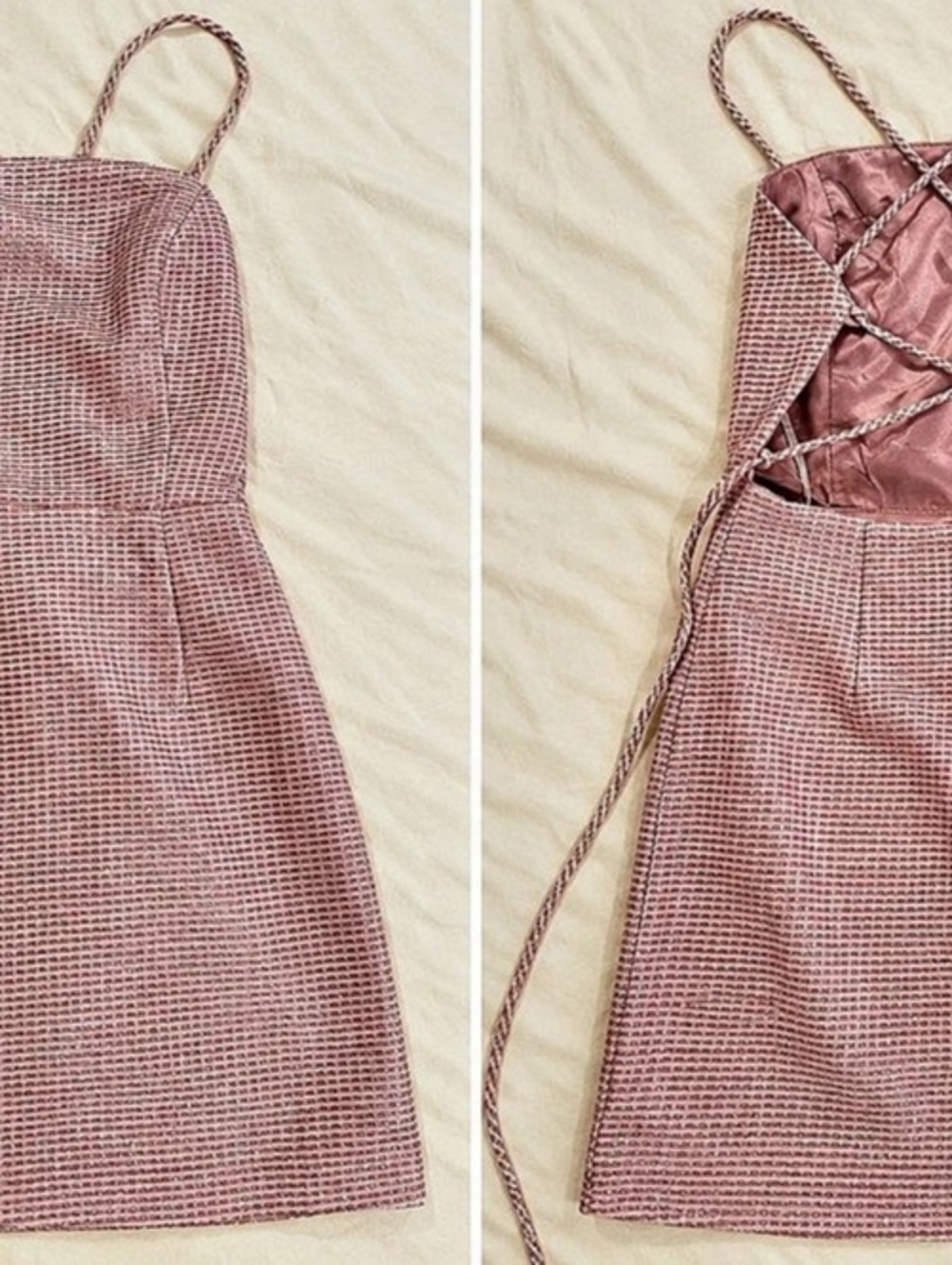 Lulus Smitten Sweetie Pink Multi Tweed Mini Bodycon Dress Size Small